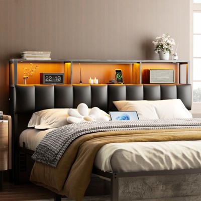Aheaplus Upholstered Headboard with Storage Bags