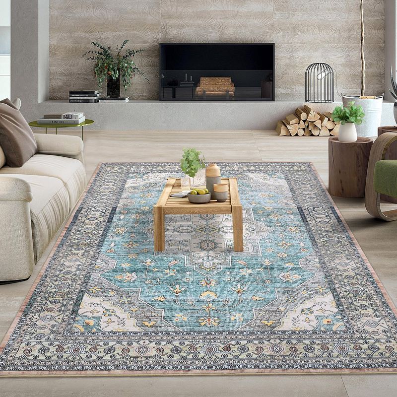 Area Rug Washable Rug Vintage Bohemian Rug, Ultra Soft Area Rugs for Bedroom Living Room Dining Room, 1 of 11