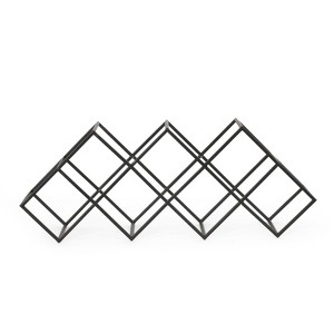 FONTOI Wine Racks, Modern Industrial Wine Rack with Metal Frame, Classic Style for Kitchen, Bar, Black, 23.75"*6.5"*9.25" - 1 of 4
