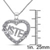 EVERLY JEWELRY | Sterling Silver Diamond Heart "Sister" Pendant with Chain - 4 of 4