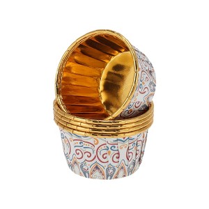 Unique Bargains Cupcake Liners White Colorway Disposable Laminated Paper Multicolor 2.76"x1.54" 50 Pcs - 1 of 4