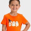 Toddler Girls' Halloween Ghost Short Sleeve T- Shirt - Cat & Jack™ Dark Orange - 2 of 4