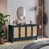 VYNXARIA Handcrafted Rattan Sideboard Cabinet with Adjustable Shelves in Blue - 4 of 4