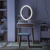ELECWISH Natural Wood Makeup Vanity Desk Set with Adjustable Height & LED Mirror - 3-Tone Lighting, Storage Drawers, Stool Included - 2 of 4