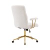 Sapphtopaz Modern Office Chair with Wheels Height Adjustable Boucle Upholstered Computer Desk Chair with Padded Armrest for Home Office - 4 of 4