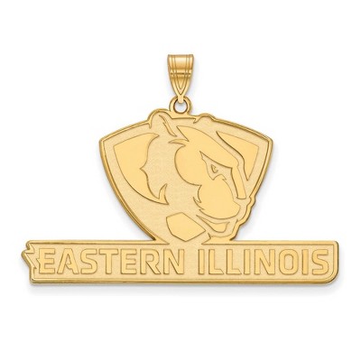 Black Bow Jewelry 10k Yellow Gold Eastern Illinois Panthers NCAA Extra Large Pendant