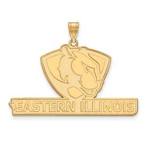 Black Bow Jewelry 10k Yellow Gold Eastern Illinois Panthers NCAA Extra Large Pendant - 1 of 3