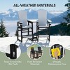 WestinTrends Azura Outdoor Tall Adirondack Chairs With Connecting Table Tray (Set of 2), White - 3 of 4