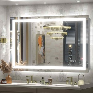 Apmir Super Bright Front & Back LED Lighted Anti-Fog Tempered Glass Bathroom/Vanity Mirror with ETL & 3-Year Warranty - 1 of 4
