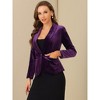 INSPIRE CHIC Women's Office Solid Shawl Collar Jetted Pockets One Button Velvet Blazer - 2 of 4