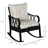 Outdoor Wicker Rocking Chair with Padded Cushions, Aluminum Furniture Rattan Porch Rocker Chair w/ Armrest for Garden, Patio, and Backyard - 3 of 4