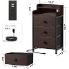 WOWLIVE 3-Drawer Nightstand with Charging Station & LED Lights, Storage End Table, Bedside Table for Bedroom Living Room - 3 of 4