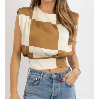 Women's Checkmate Satin Blouse - INA