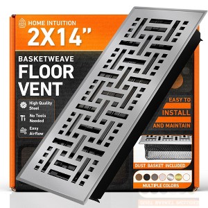 Basketweave Floor Register Vent with Mesh Cover Trap - 1 of 4
