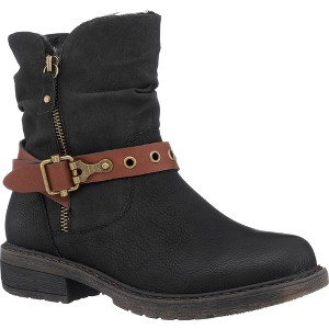 GC Shoes Codie Buckle Strap Zipper Detail Lug Sole Ankle Boots - 1 of 4