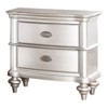 Vynxaria Classic Elegant Nightstand with 2 Drawers in Beige/White or Antique Silver Finish - 4 of 4