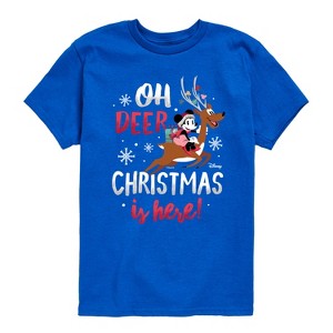 Boys' - Disney - Minnie Mouse Oh Deer Christmas Is Here Short Sleeve Graphic T-Shirt - 1 of 3