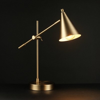 Gold Adjustable Balance Arm Desk Lamp with Cone Shade