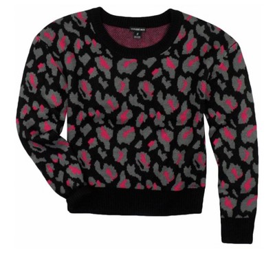 Ecko Unltd. Womens Animal Print Cropped Knit Sweater