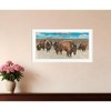 HomeRoots Bison Herd White Framed Print Wall Art - 2 of 4