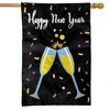 Happy New Year Applique House Flag Champagne Glasses 28" x 40" Briarwood Lane - 2 of 4