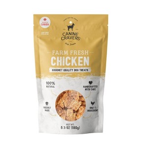 Canine Cravers Single Ingredient Air Dried Dog Treats – Farm Fresh Chicken Breast - 5.3 oz Pouch - 1 of 4