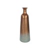 HomeRoots 24" Copper And Teal Abstract Tapered Metal Table Vase - 4 of 4