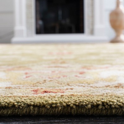 Moss & Ivory Hand-Spun Wool Non-Slip Area Rug, 4' x 6'