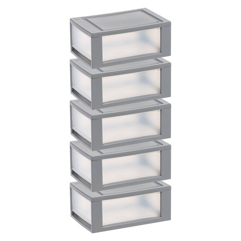 Iris 7 qt. Small Organizer Storage Basket, Gray