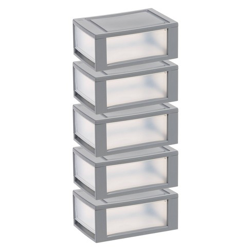 IRIS USA 8 Pack 6qt Stackable Plastic Storage Drawers, White