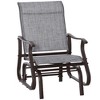 Outsunny Outdoor Glider Chair, Gliders for Outside Patio with Steel Frame and Mesh Fabric for Backyard, Garden, and Porch, Gray - 3 of 4