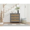 DOMETOUR 3 Drawer Cabinet,Natural rattan,American Furniture,Suitable for bedroom, living room, study - 2 of 4