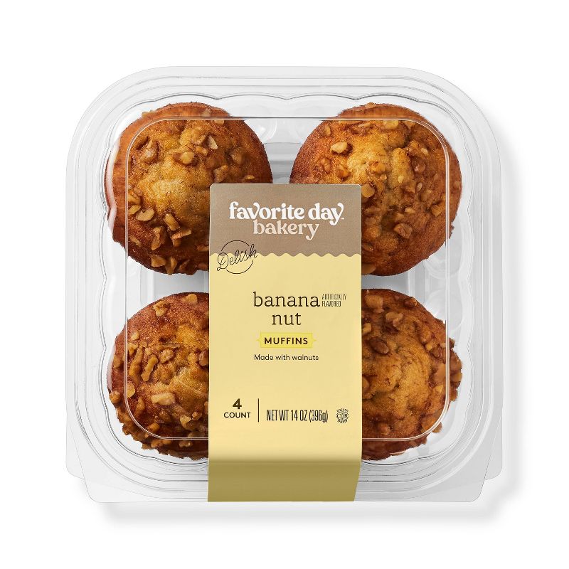 Banana Nut Muffins - 14oz/4ct - Favorite Day&#8482;, 1 of 5