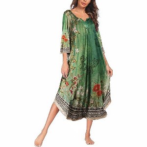 chinese dress ladies Women's Long House Dress Zipper Loungewear 3/4 Sleeve Zip Up Robes Full  Length Sleepwear Nightgown with Pockets Coffee at Amazon Women's Clothing  store main image 0