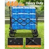 230L Collapsible Foldable Wagon with 380LBS Weight Capacity, Heavy Duty Folding Utility Garden Cart with Big All-Terrain Beach Wheels & Drink Holders - 3 of 4