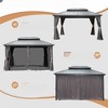 VisioGear Canopies and Gazebos, Gazebo with Double Roof Canopy, Gazebo Pavilion for Patio and Backyard, Gray, 192"*144"*120.12" - 4 of 4
