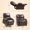 CIPACHO Power Lift Chair for Elderly Faux Leather Recliner Sofa with Vibration Massage and Heat Remote Side Pockets Brown - 2 of 4