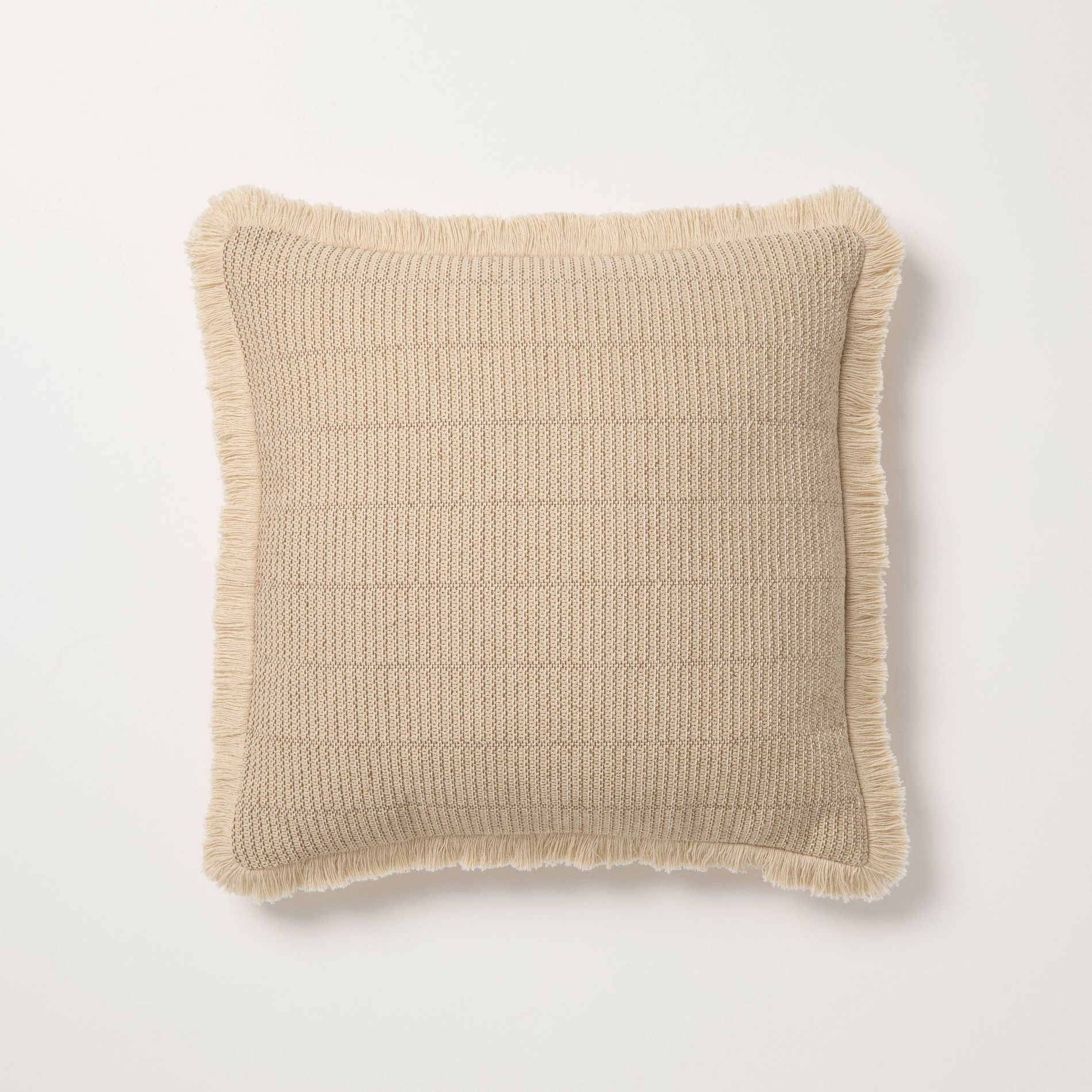 18"x18" Textured Woven Square Toss Pillow Light Natural - Hearth & Hand™ with Magnolia