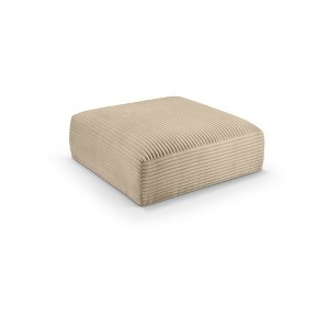Meridian Furniture,Shaggy Corduroy Performance Fabric Ottoman - 1 of 4