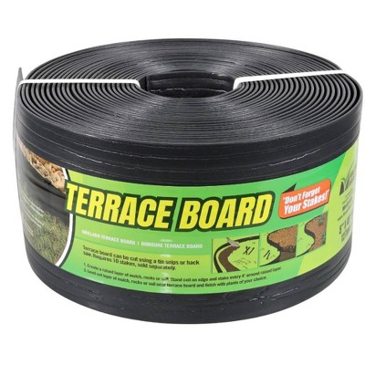 5" x 40' Terrace Board Lawn & Garden Edging Black With 10 stakes - Black - Master Mark Plastics