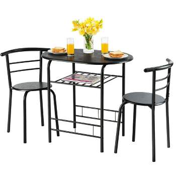 Costway 3 Pcs Dining Set 2 Chairs And Table Compact Bistro Pub Breakfast Home Kitchen
