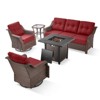 Gymojoy Outdoor Sofa Swivel Chairs with Fire Pit Table Patio Funiture Set - 2 of 4