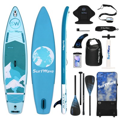 VisioGear 11' Stand Up Paddle Board with Accessories, Baby Blue, 132"*33"*6"