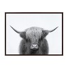 Kate and Laurel Sylvie Hey Dude Highland Cow BW Framed Canvas by The Creative Bunch Studio - 2 of 4