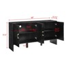 BEAFUP 60" Mid Century Modern Sideboard Buffet Cabinet with Storage, TV Media Console with Geometric Pattern & Adjustable Shelves for Kitchen - 3 of 4