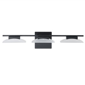 Dewdrop Modern Minimalist Vanity Light 1 Light 6000K LED Frosted Opal Acrylic Matte Black Bar ETL Bathroom Mirror - 1 of 4