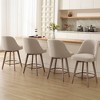 Bekrvio 26" Counter Height Swivel Bar Stools Set of 1/2/3/4–Mid-Century Barstools with Backs, Linen Upholstered & Wood Legs, for Kitchen Island - 2 of 4
