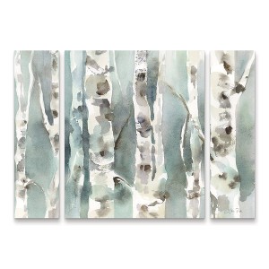 Trademark Fine Art Katrina Pete Winter Birches v2 3 Piece Panel Set Art - 1 of 3