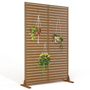 TUYOHW Metal Privacy Screen Outdoor, Decorative Privacy Panels, Freestanding Privacy Screen for Patio, Garden, Pool (White Square) - 1 of 4