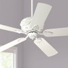 52" Casa Vieja Deville Shabby Chic Ceiling Fan Antique Rubbed White Low Profile for Living Kitchen House Bedroom Family Dining Home Office Kids Room - 2 of 4